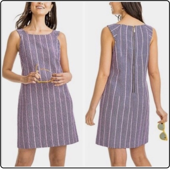 Southern Tide Purple and White Striped Mini Dress - Picture 1 of 7